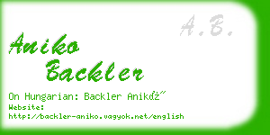 aniko backler business card